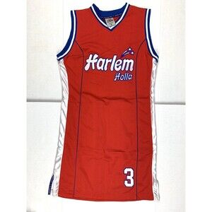 Vintage Harlem Globetrotters  Dress Size M Holla 3 Lined Red White Blue